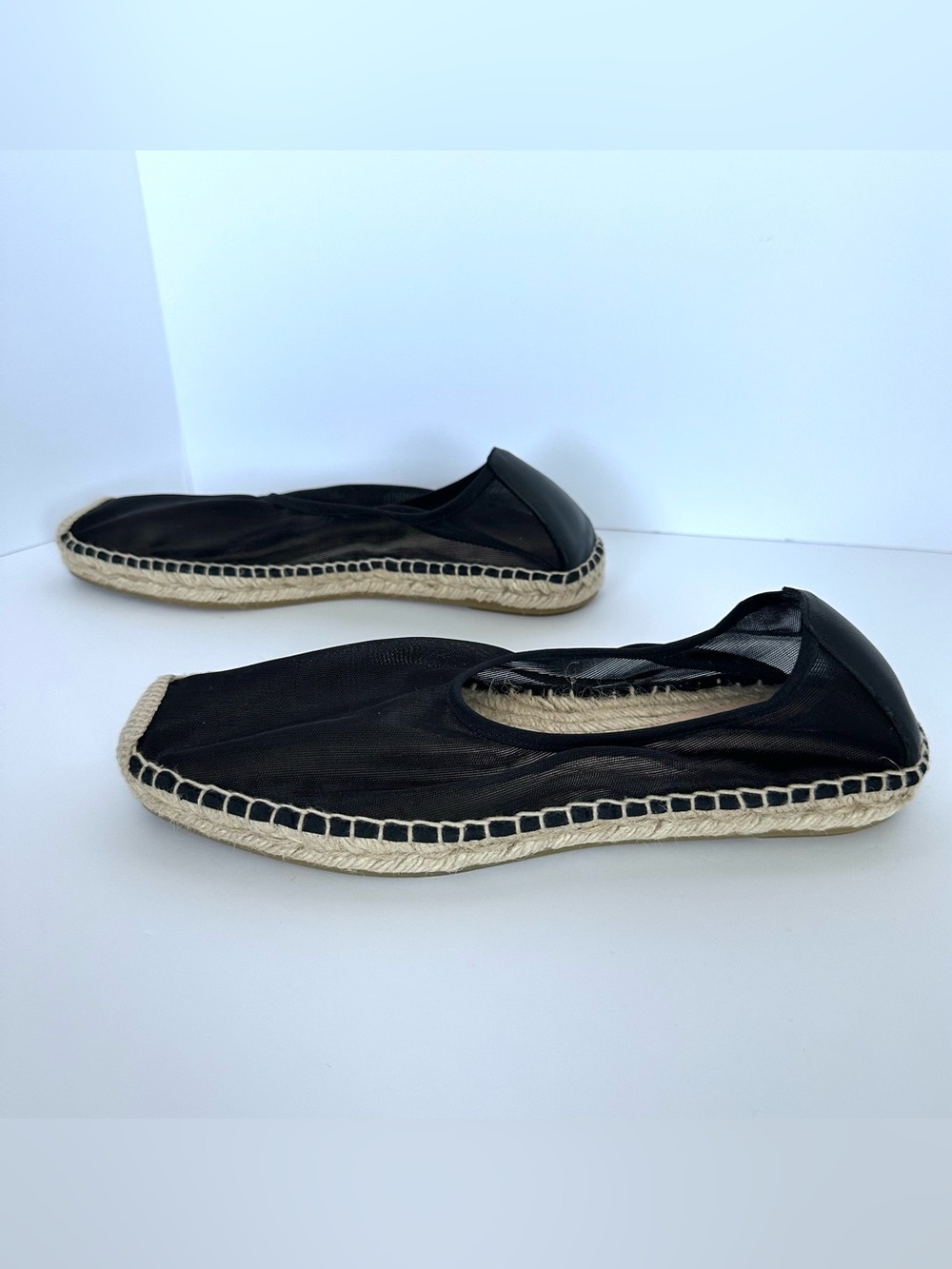J.Crew Made in Spain Espadrille Flats in Black Mesh | 9 | EUC - Picture 7 of 12